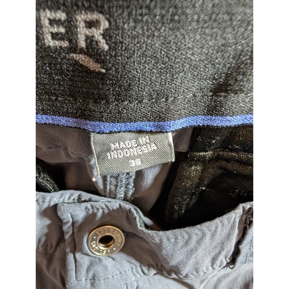 Eddie Bauer Shorts Mens 36 Gray Hiking Nylon Outdoor Quick Dry Cargo Pockets‎